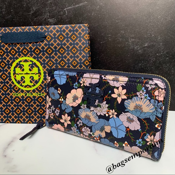 Tory Burch Thea Floral Printed Leather Wallet - Picture 11 of 12